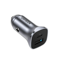 UGREEN 52.5W (PD 30W + SCP 22.5W USB C / USB A) Dual Port Fast Car Charger