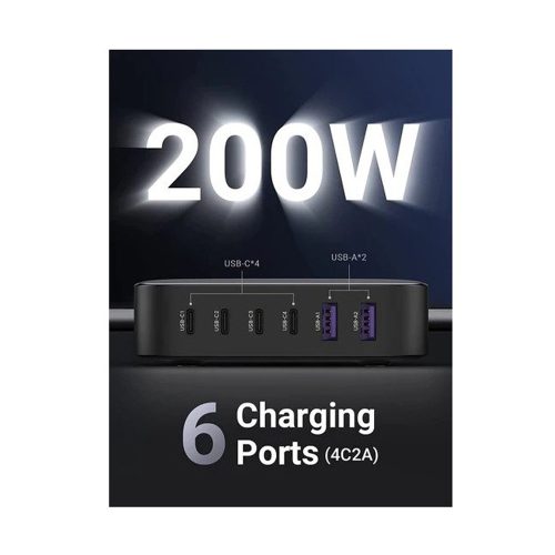 UGREEN Gan II Hybrid Power 200W Charger, 6 Ports