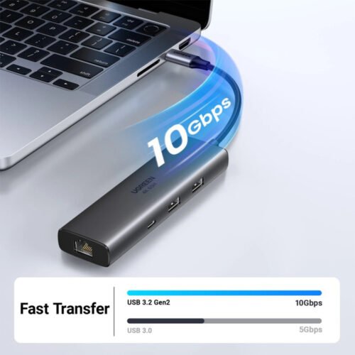UGREEN 6-in-1 USB-C HUB Docking Station 2x USB + USB-C + HDMI 4K/60Hz + PD Port