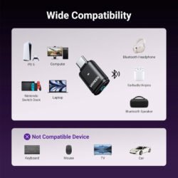 UGREEN USB-C Bluetooth 5.3 Adapter Wireless Audio Transmitter to Connect BT Headphone