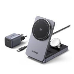 UGREEN 3 in 1 25W Qi2 Magnetic Wireless Charger for iPhone, AirPods & Apple Watch