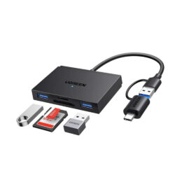 UGREEN 4-in-1 USB-C & USB-A Card Reader with USB Ports