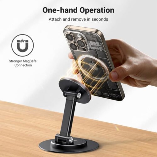 UGREEN Magnetic Phone Stand for MagSafe, Height Adjustable with 360-Degree Rotating Base