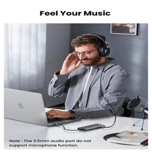 UGREEN 11-in-1 USB-C HUB Docking Station 2x USB + 2X USB-C + 4K HDMI + VGA + RJ45 + SD/TF + Aux + PD Port