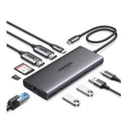 UGREEN 11-in-1 USB-C HUB Docking Station 2x USB + 2X USB-C + 4K HDMI + VGA + RJ45 + SD/TF + Aux + PD Port