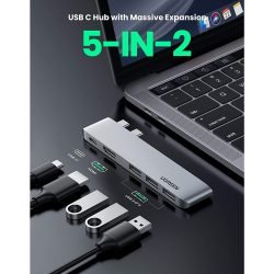 UGREEN 5-in-2 USB-C Hub Docking Station for MacBook Air/Pro