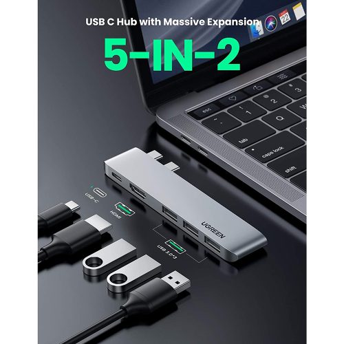 UGREEN 5-in-2 USB-C Hub Docking Station for MacBook Air/Pro