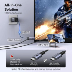 UGREEN 4K @ 60Hz 2in1Display + Charging USB-C to HDMI Cable