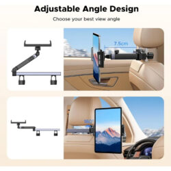 UGREEN Headrest Car Tablet Mount with Extendable Arm & 360° Rotation