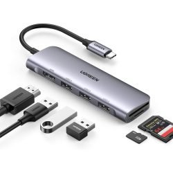 UGREEN 6-in-1 USB-C HUB (4K HDMI + 3 USB-A + SD + TF)