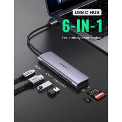 UGREEN 6-in-1 USB-C HUB (USB-C PD 100W + 4K HDMI + 2 USB-A + SD + TF)