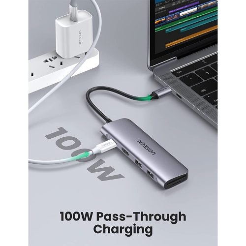 UGREEN 6-in-1 USB-C HUB (USB-C PD 100W + 4K HDMI + 2 USB-A + SD + TF)
