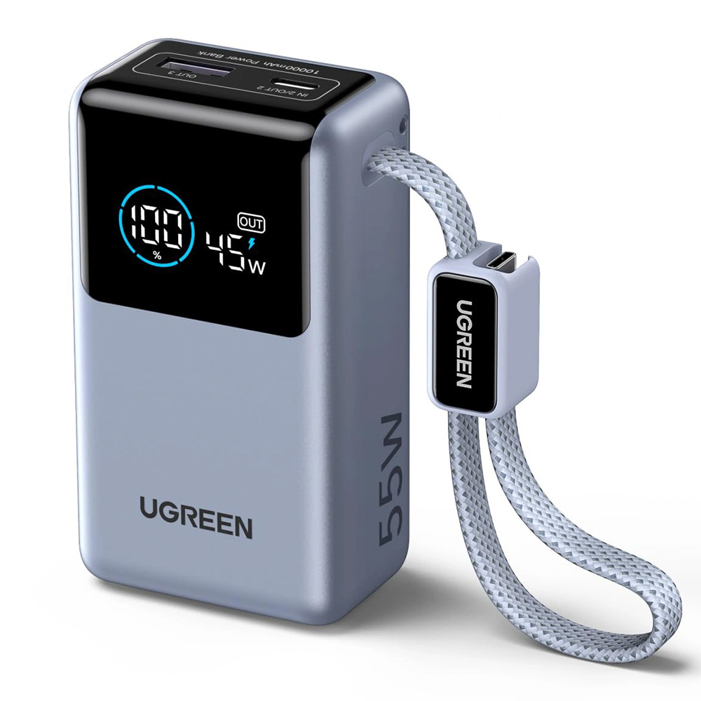 UGREEN Nexode Power Bank (10000mAh, 55W, 2 Ports, Built-in Cable) – 75701B UGREEN Nexode Power Bank (10000mAh, 55W, 2 Ports, Built-in Cable) – 75701B