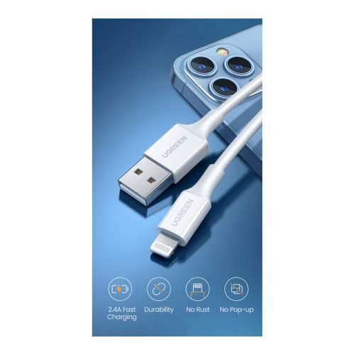 UGREEN MFI, Apple Certified Cable USB To Lightining – 1M