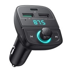 UGREEN FM and Bluetooth Transmitter and Car Charger 24W + TF Slot