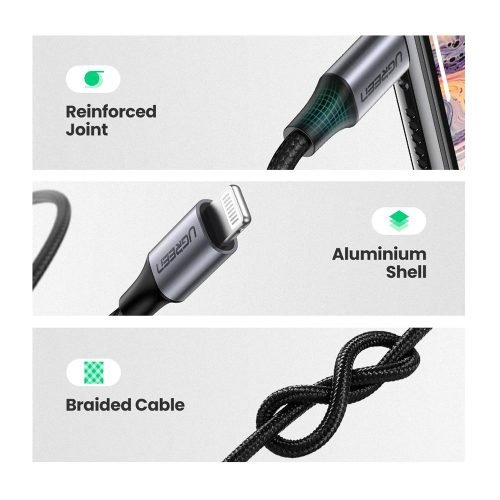 UGREEN Lightning to 3.5mm AUX Cable – Aluminum Braid