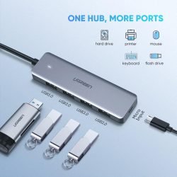UGREEN 4-in-1 USB-C Hub (4x USB-A + MicroUSB power port)