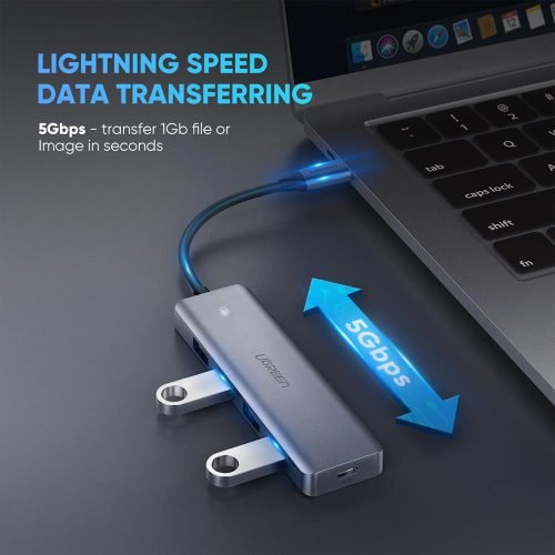 UGREEN 4-in-1 USB-C Hub (4x USB-A + MicroUSB power port)