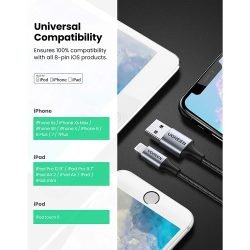 UGREEN USB-A to Lightning 5V/2.4A Fast Cable Aluminium Braid – 1.5m