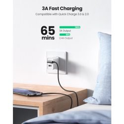 UGREEN USB-A To USB-C Angled 5V/3A Fast Cable – 2m