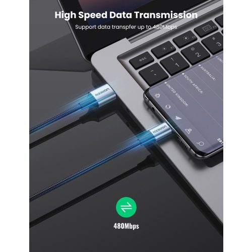 UGREEN USB to USB-C 5V/3A Fast Cable Aluminium Braid
